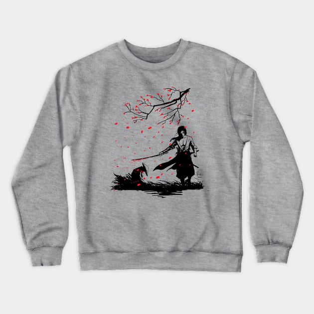 Samurai Warrior Crewneck Sweatshirt by Hellustrations